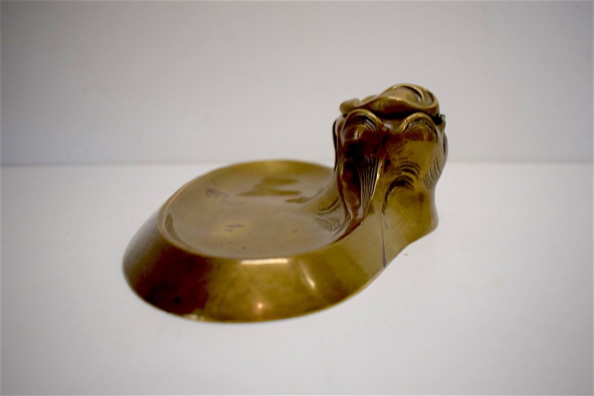 Encrier Bronze Art Nouveau 1900 D&eacute;cor Naturaliste Proche Hector Guimard  Jugendstil Inkwell REF142-photo-2