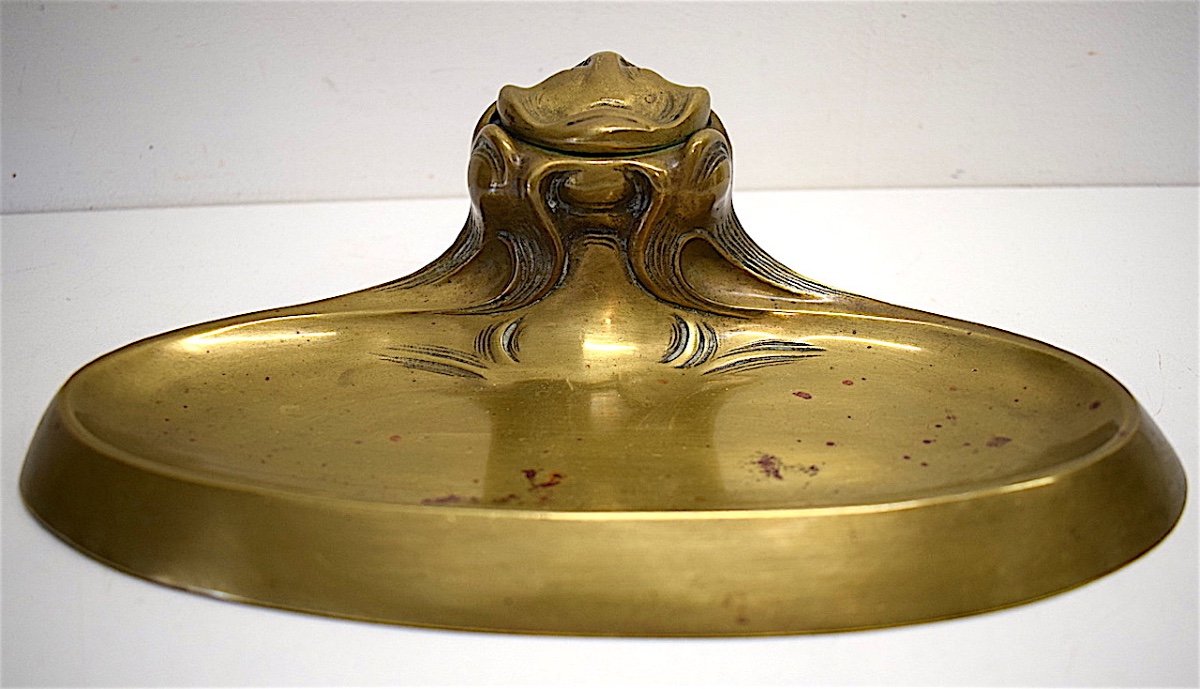 Encrier Bronze Art Nouveau 1900 D&eacute;cor Naturaliste Proche Hector Guimard  Jugendstil Inkwell REF142-photo-7