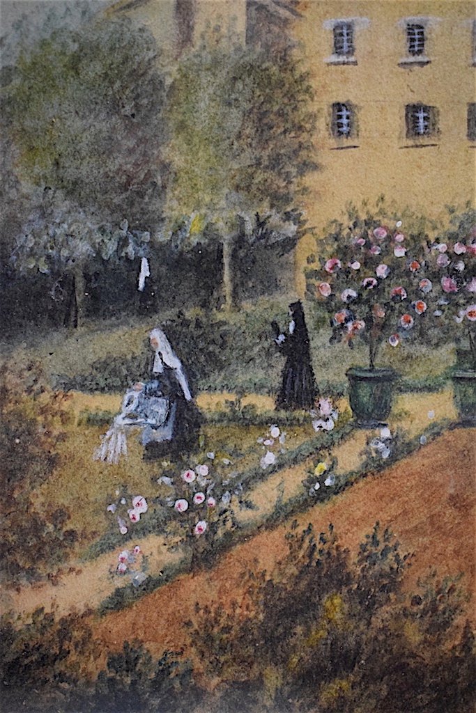 Gouache Naive Popular Religious Monastery Boarding School Valence Garden XIX Rt238-photo-7