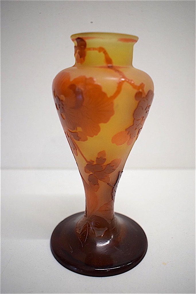 Emile Gallé Cherry Vase From Japan Art Nouveau Signed Around 1900 Nancy School Ref143