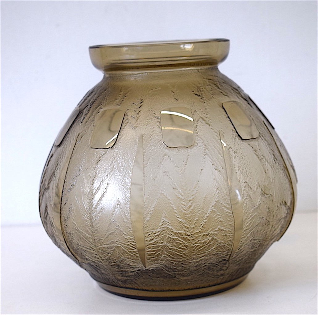 Vase Art Déco Dégagé à l'Acide Signé Verrex Maison Schneider 1925 1930 XX REF144-photo-6