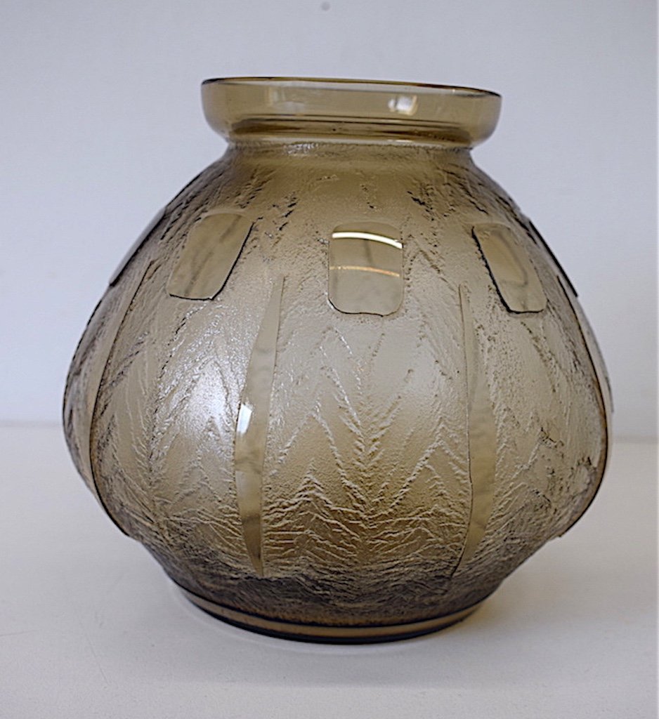Vase Art Déco Dégagé à l'Acide Signé Verrex Maison Schneider 1925 1930 XX REF144