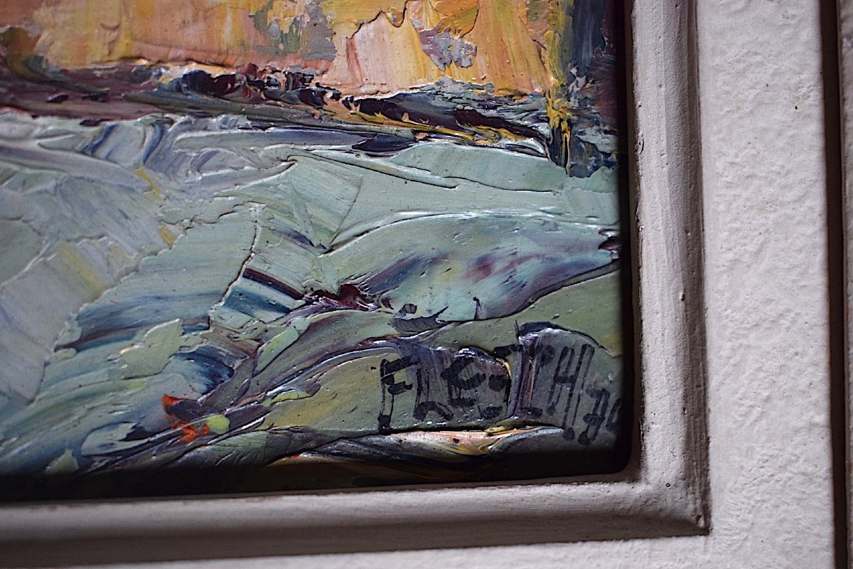 Signed Flesch Village Thorembais-les-béguines Belgium Belgian Post-impressionist XX Rt298-photo-4