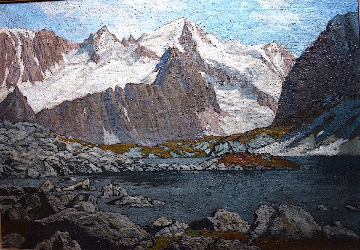 Léopold Scheiring Paysage de Neige Montagne Alpes lac Eychauda  les écrins  XX RT300-photo-2