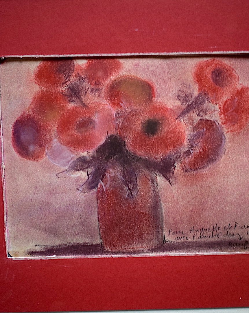 Jacques Daufin Signed Pastel Still Life Vase Of Flowers Post-impressionist XX Rt308-photo-4