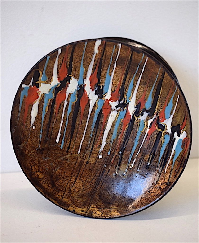 Gio Ponti & Paolo De Poli 1 Double Enamelled Door Handle XX Design 1950 1960 Italy Enamels Ref158-photo-7