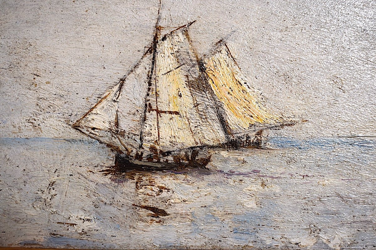 Giovanni Castagneto Marine Boat Impressionist XIX Italy Brazil Rt336-photo-4