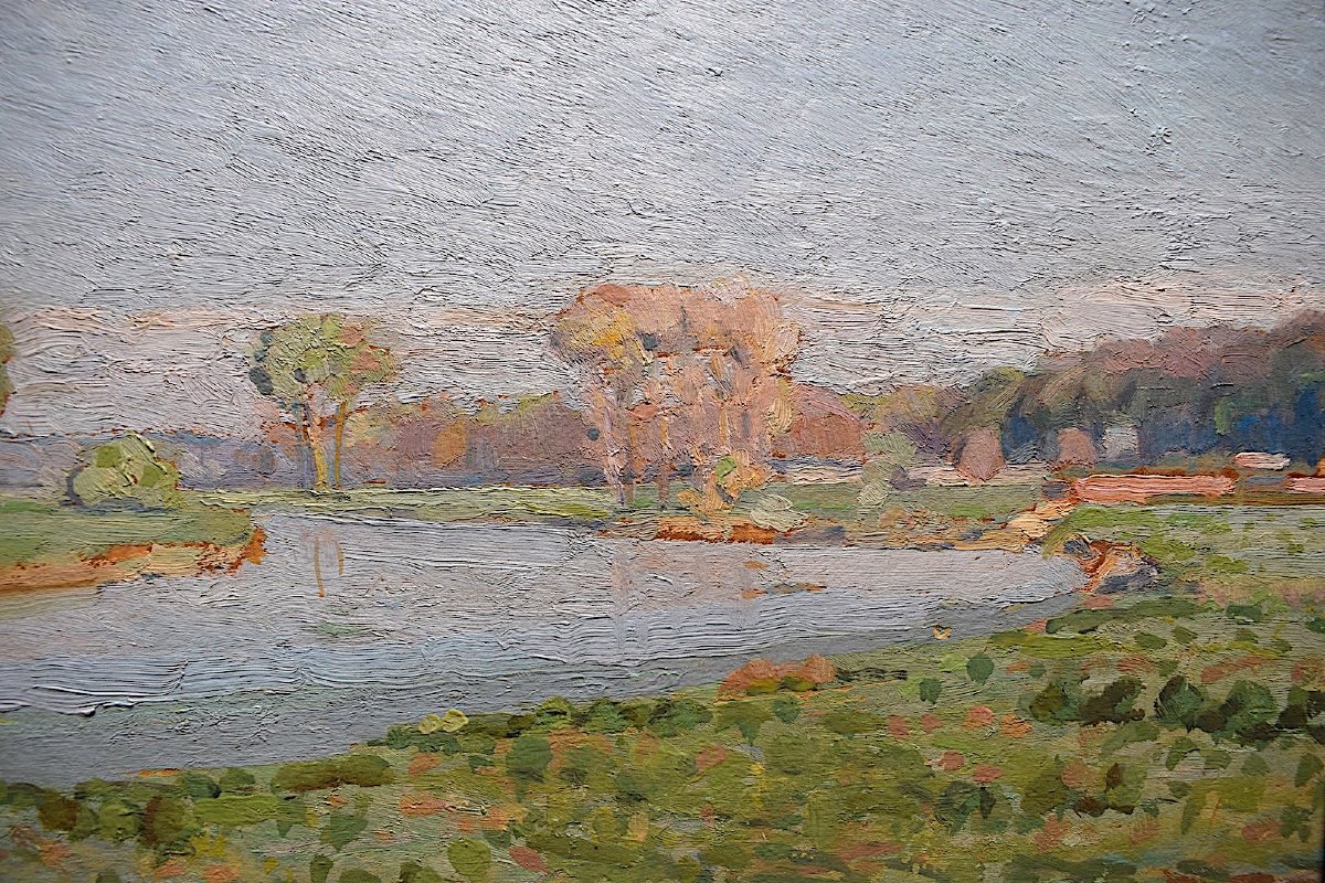 P Chollet Paysage du Cher Larçay école de Crozant  Impressioniste XX RT347-photo-2