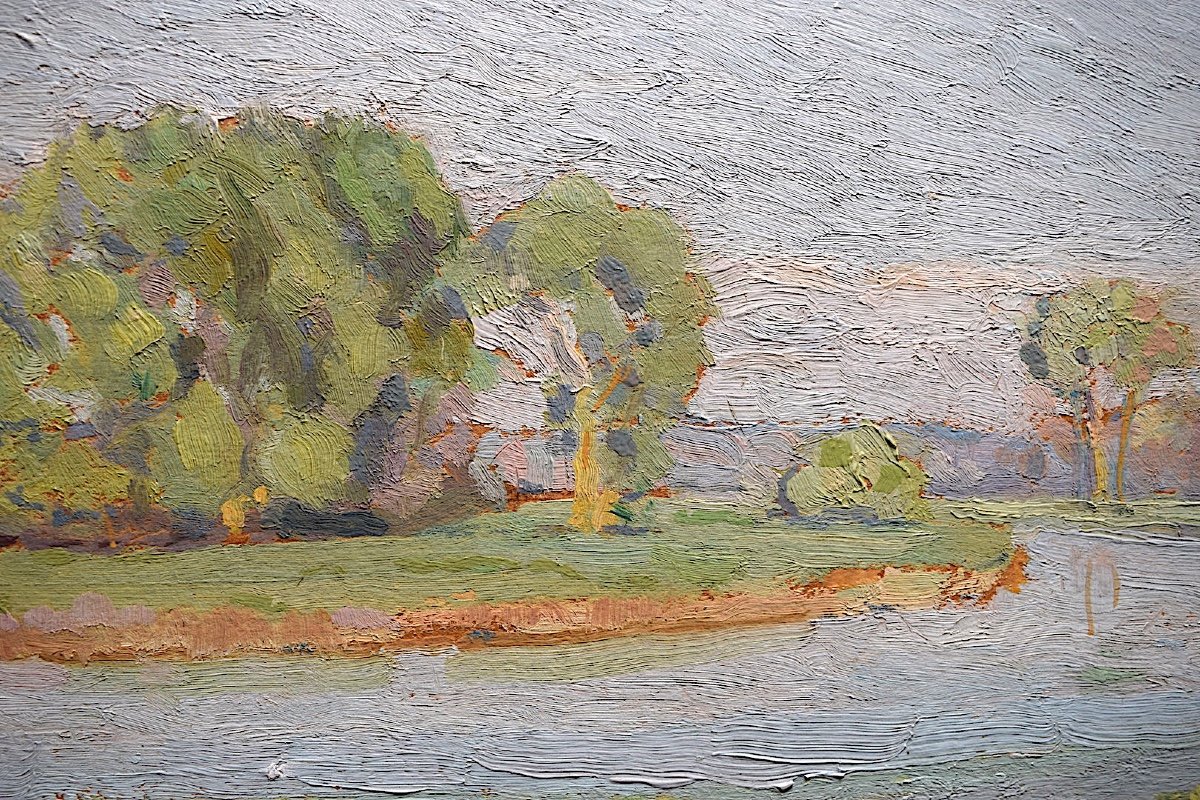P Chollet Landscape Of Cher Larçay Crozant Impressionist School XX Rt347-photo-4