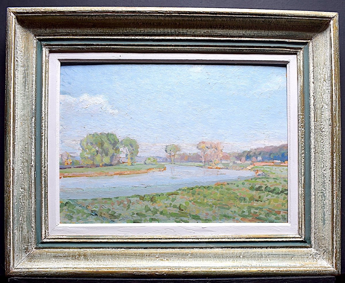 P Chollet Paysage du Cher Larçay école de Crozant  Impressioniste XX RT347-photo-7