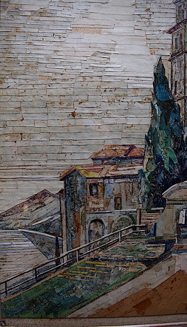 Curiosit&eacute; Art  Brut Art Singulier Collage Timbres G Roussel 1962 Isola Bella Suisse Italie XX RT351-photo-3