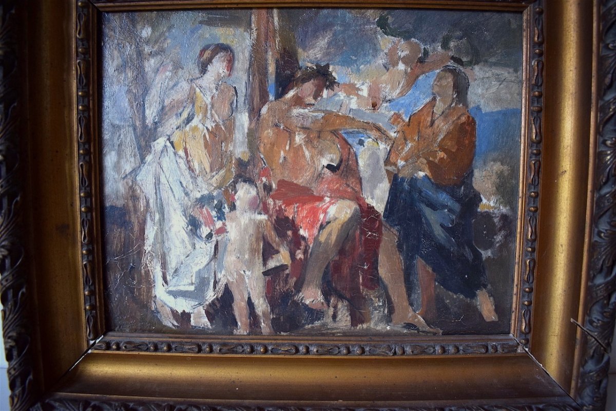 Modern French School Scene In The Antique After Nicolas Poussin Inspiration Of The Poet Rt387-photo-2