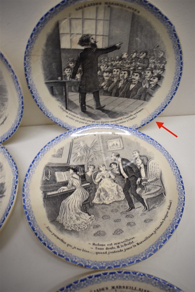 Series Of 12 Earthenware Plates Talking Humorous Galéjade Marseillaise XIX  Marseille Ref211-photo-3