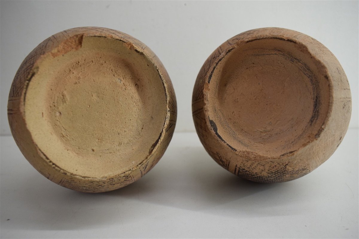 Paire de Vases Berb&egrave;re en Terre Cuite Peinte &eacute;poque vers 1900 Orientaliste   REF218-photo-3