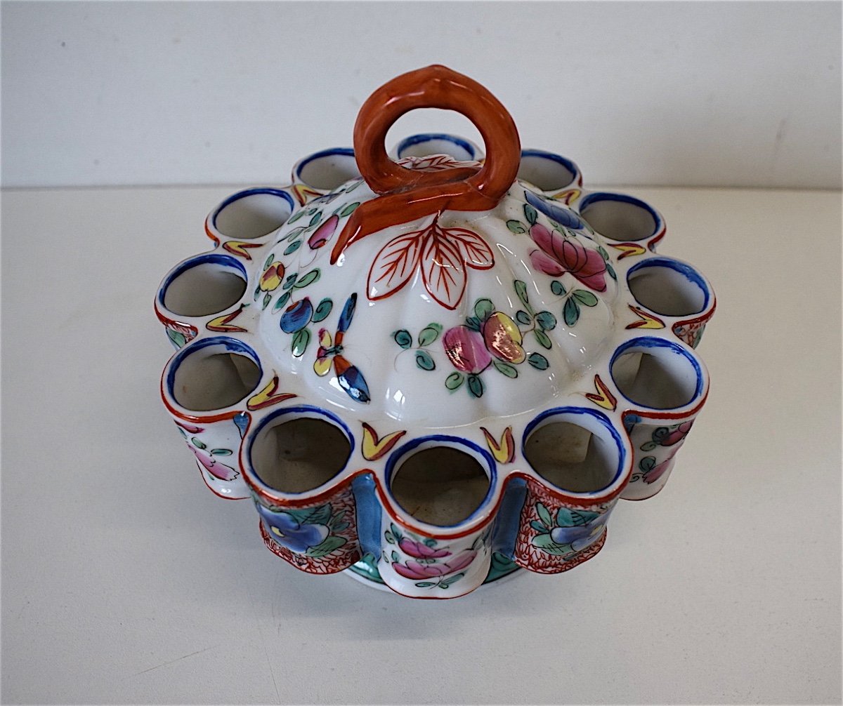 Bouquetière Centerpiece Porcelain Bayeux Decorated With Flowers XIX Ref132-photo-2