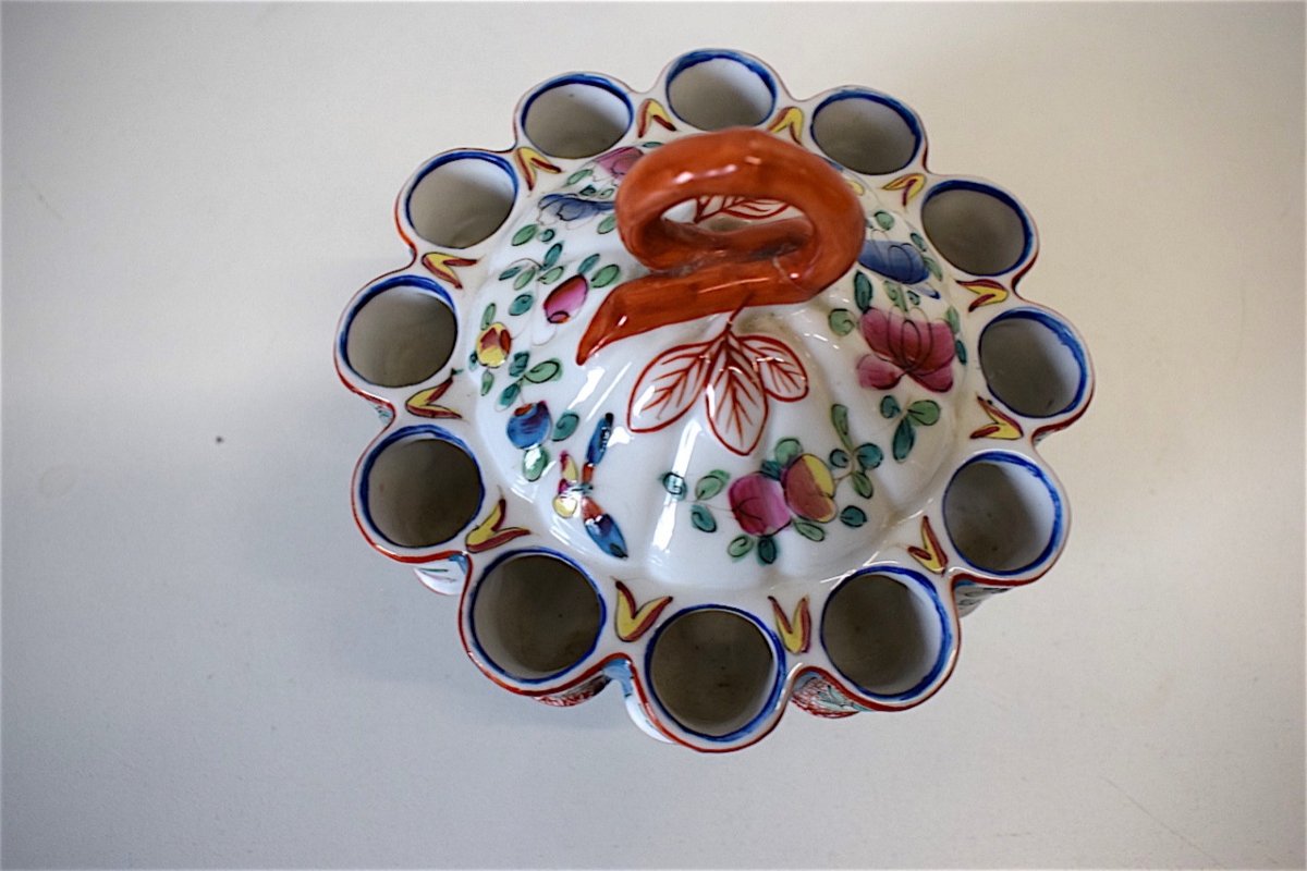 Bouquetière Centerpiece Porcelain Bayeux Decorated With Flowers XIX Ref132-photo-3