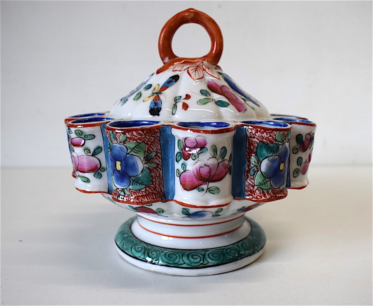 Bouquetière Centerpiece Porcelain Bayeux Decorated With Flowers XIX Ref132-photo-1