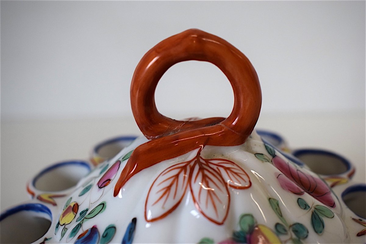 Bouquetière Centerpiece Porcelain Bayeux Decorated With Flowers XIX Ref132-photo-3