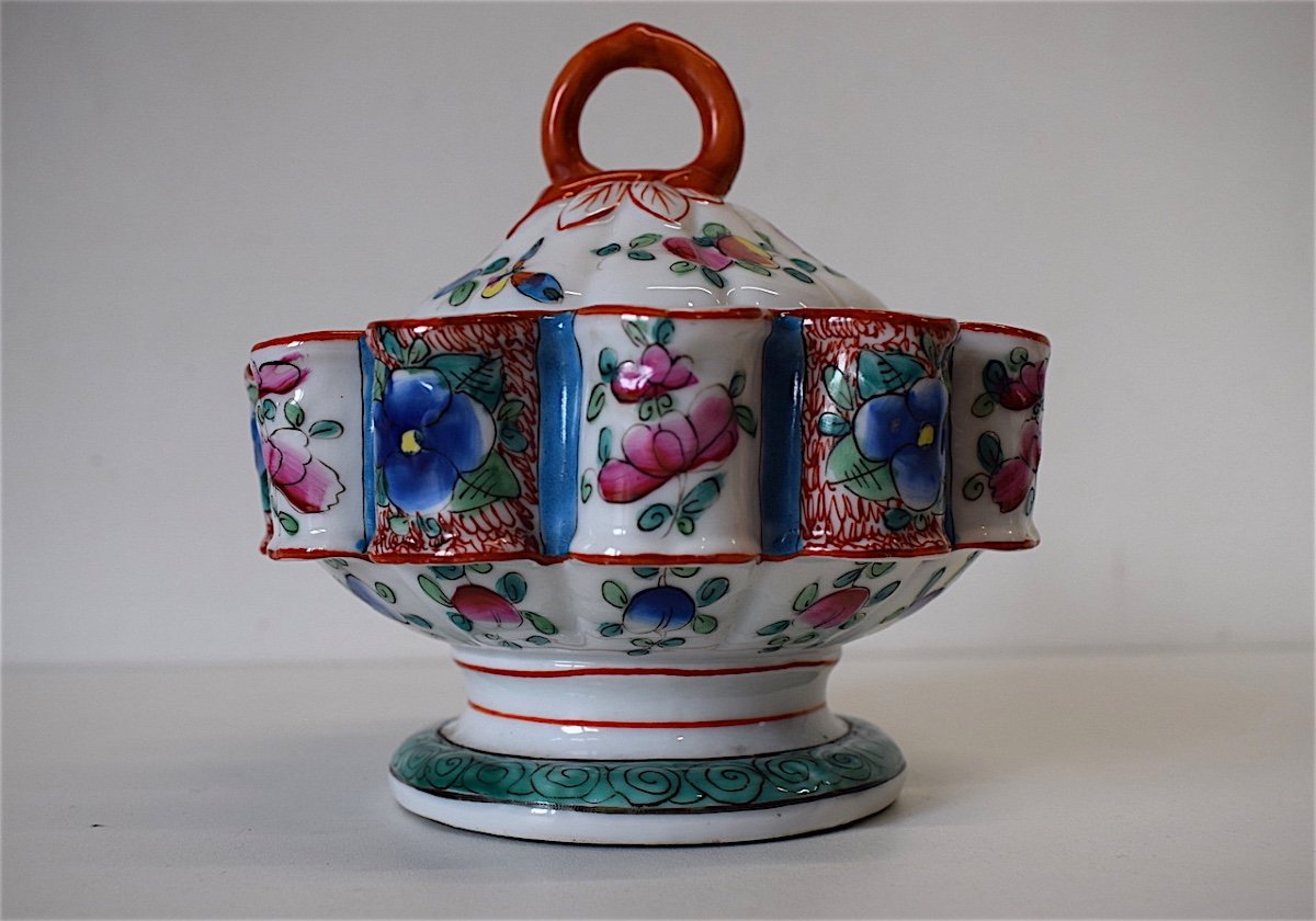 Bouqueti&egrave;re Centre de Table Porcelaine de Bayeux &agrave; D&eacute;cor de Fleurs XIX &egrave;me REF231 -photo-8