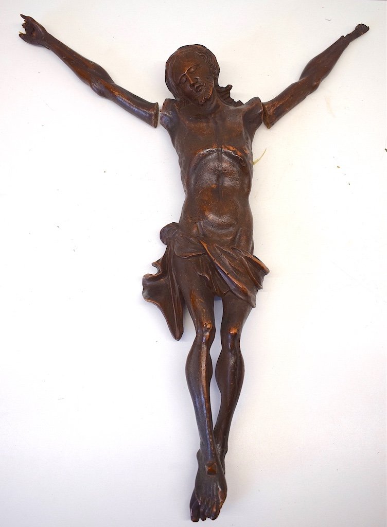 Christ In Carved Wood XVII 17th Religion Christianity 54 Cm Carved Wood Ref250-photo-2