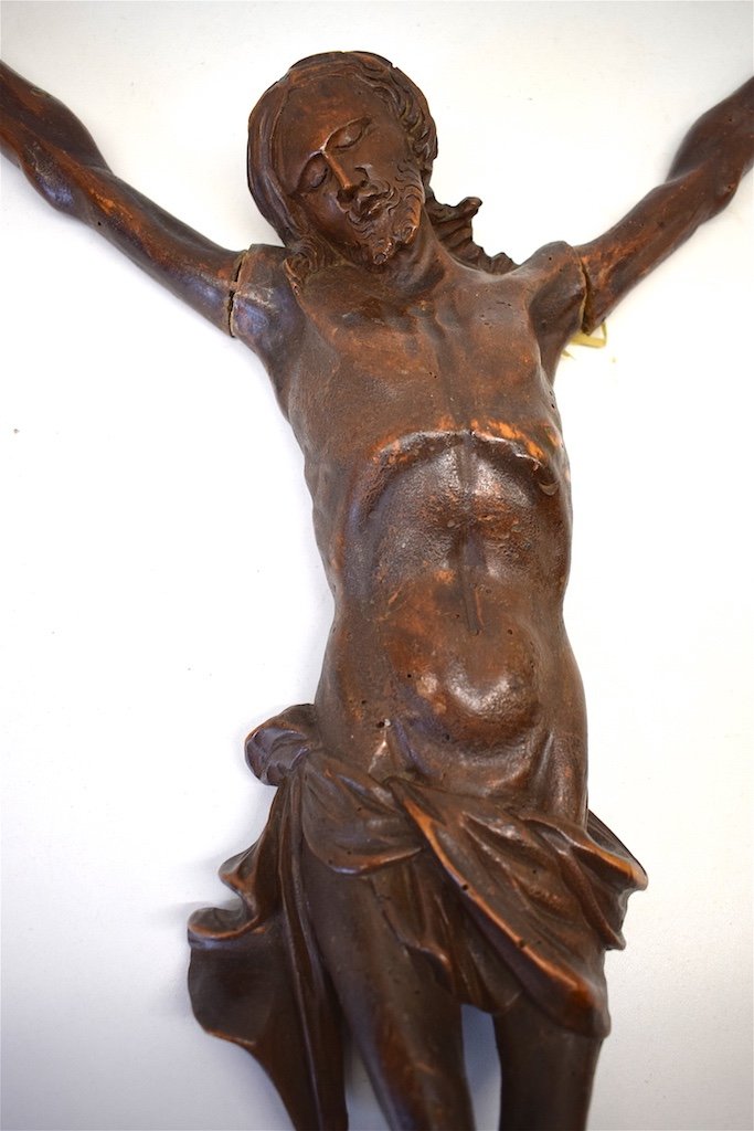 Christ In Carved Wood XVII 17th Religion Christianity 54 Cm Carved Wood Ref250-photo-3