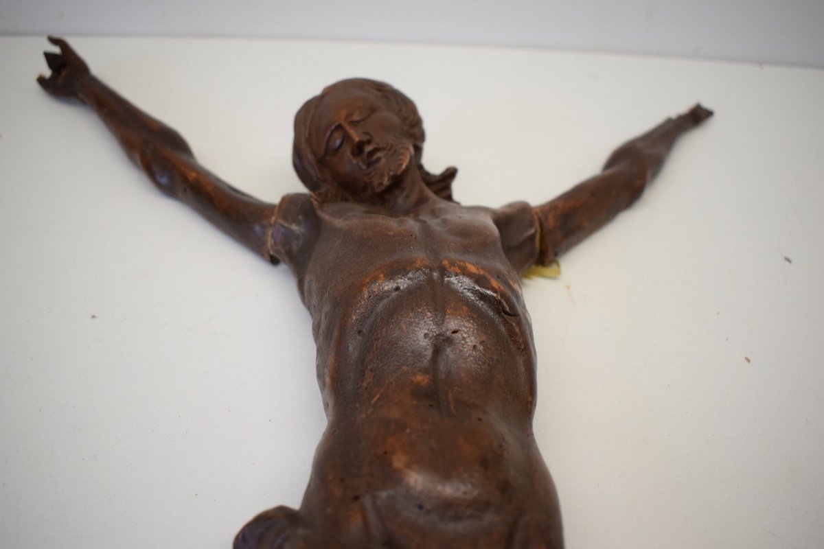 Christ In Carved Wood XVII 17th Religion Christianity 54 Cm Carved Wood Ref250-photo-2