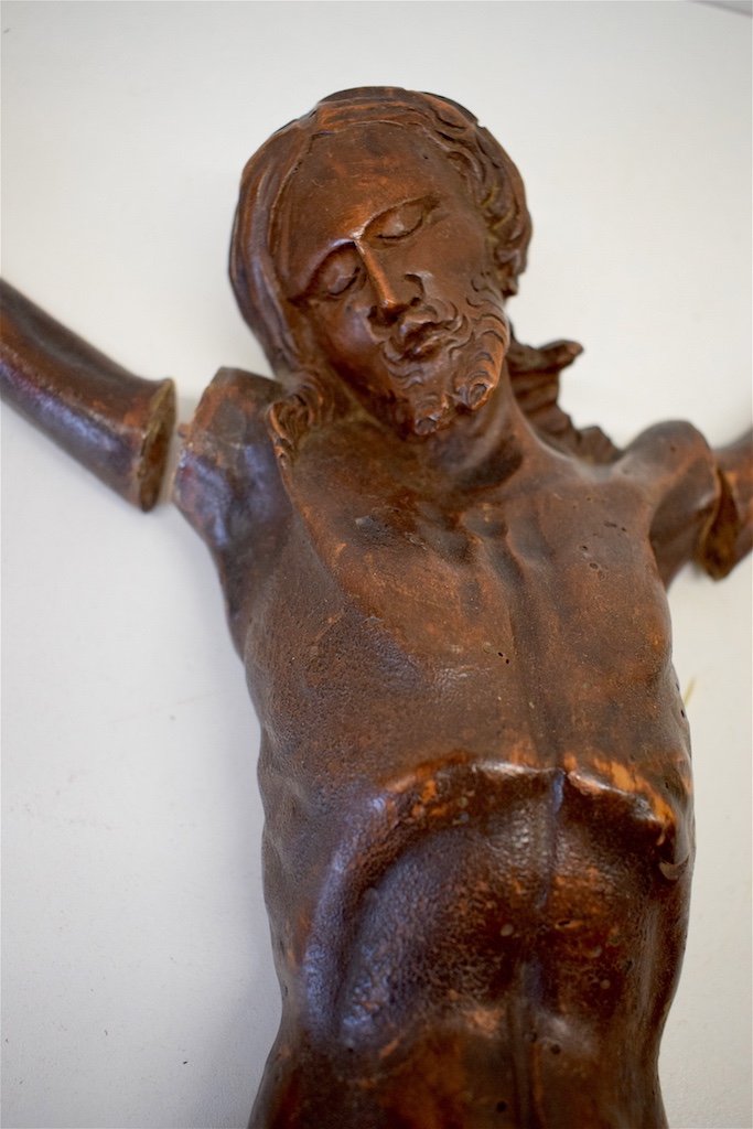 Christ In Carved Wood XVII 17th Religion Christianity 54 Cm Carved Wood Ref250-photo-3