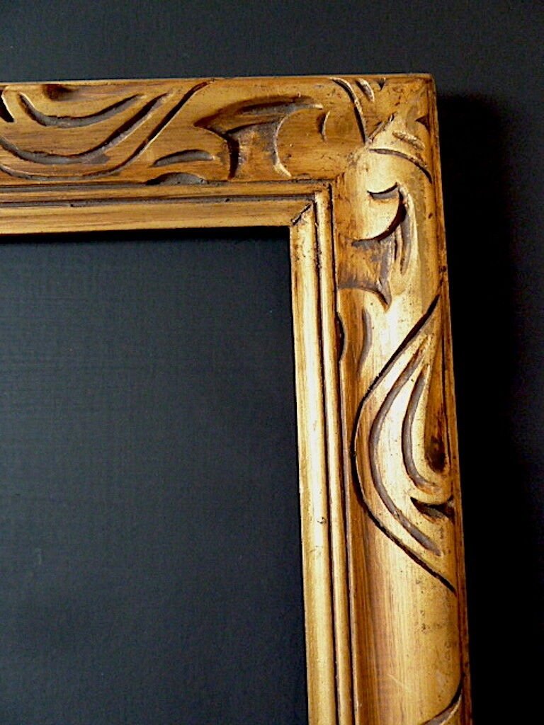 1900s 1920 Art Nouveau Golden Frame 55 X 38 cm 10P Ref C655-photo-1