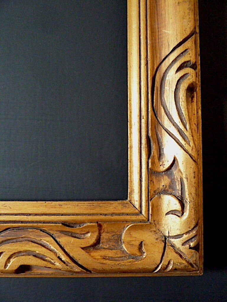 1900s 1920 Art Nouveau Golden Frame 55 X 38 cm 10P Ref C655-photo-3