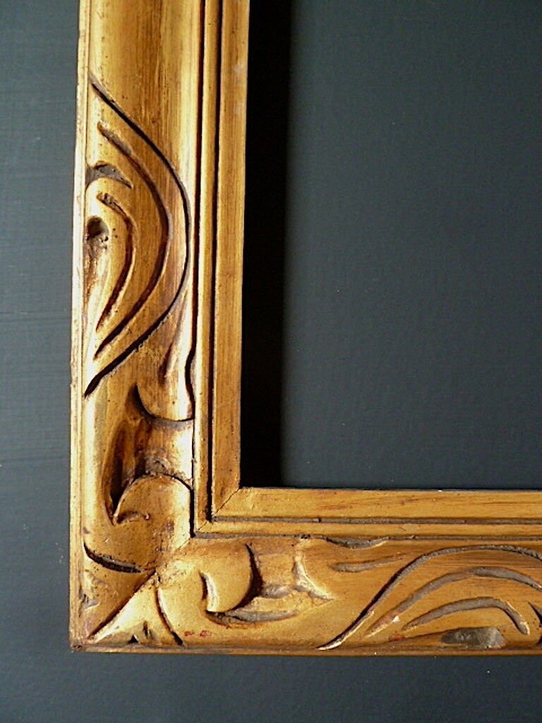 1900s 1920 Art Nouveau Golden Frame 55 X 38 cm 10P Ref C655-photo-5
