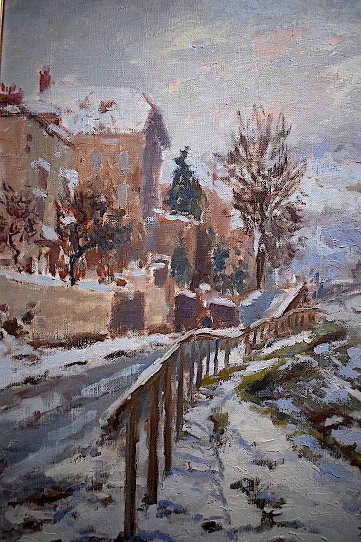 Arnaud Philippe Pont Marne, La Fert&eacute; sous- ouate Impressionist Snow Landscape XX Rt438-photo-1