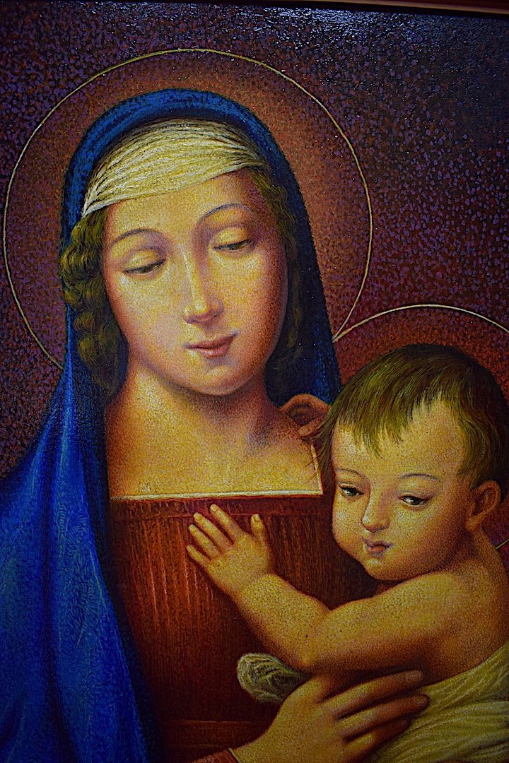 Chabaud Vierge à l'Enfant d'après Raphael Postimpressionniste Pointilliste XX RT442 *-photo-4