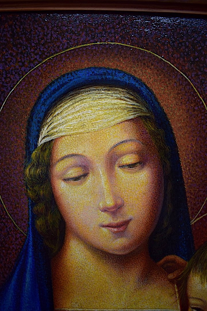 Chabaud Vierge à l'Enfant d'après Raphael Postimpressionniste Pointilliste XX RT442 *-photo-1
