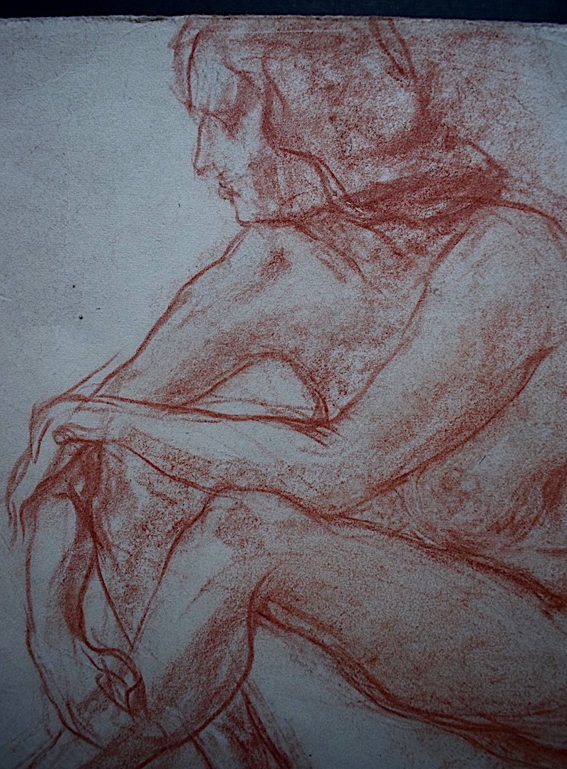 Marius Chambon Drawing Female Nude Study Sanguine Sketch XX Rt444-photo-3