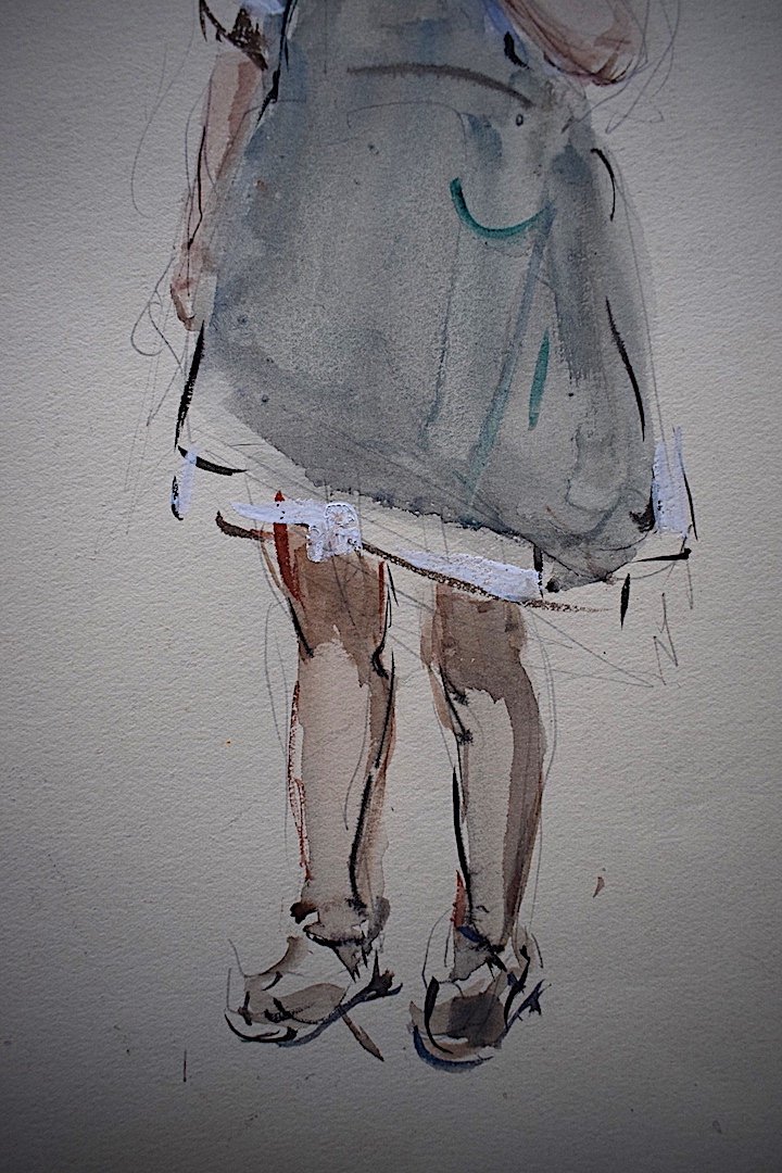 Marius Chambon Aquarelle Fillette Petite Fille Enfant XX RT448-photo-1