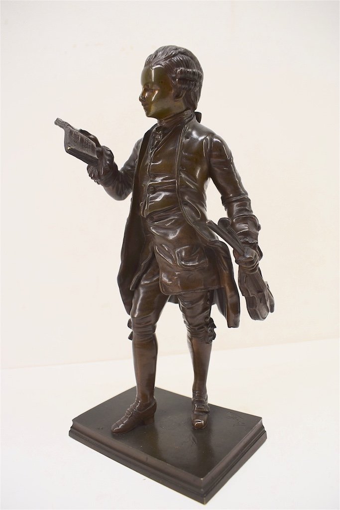 Émile Bruchon Bronze Mozart Adolescent Signed Bruchon XIX Ref279-photo-3