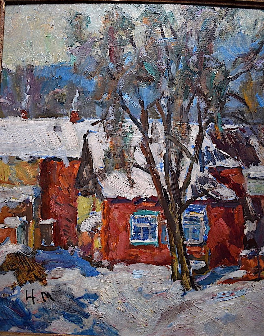 Nikolay Maksimovich Melnikov Russian Monogram Hm Snow Landscape Fawn XX Rt469-photo-3
