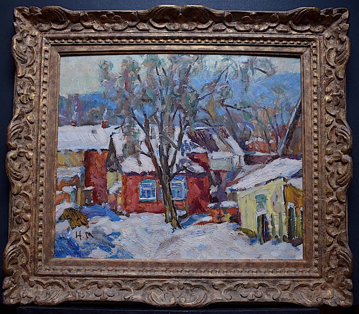 Nikolay Maksimovich Melnikov  Russe  Paysage de Neige Fauve expressionniste XX RT469-photo-6