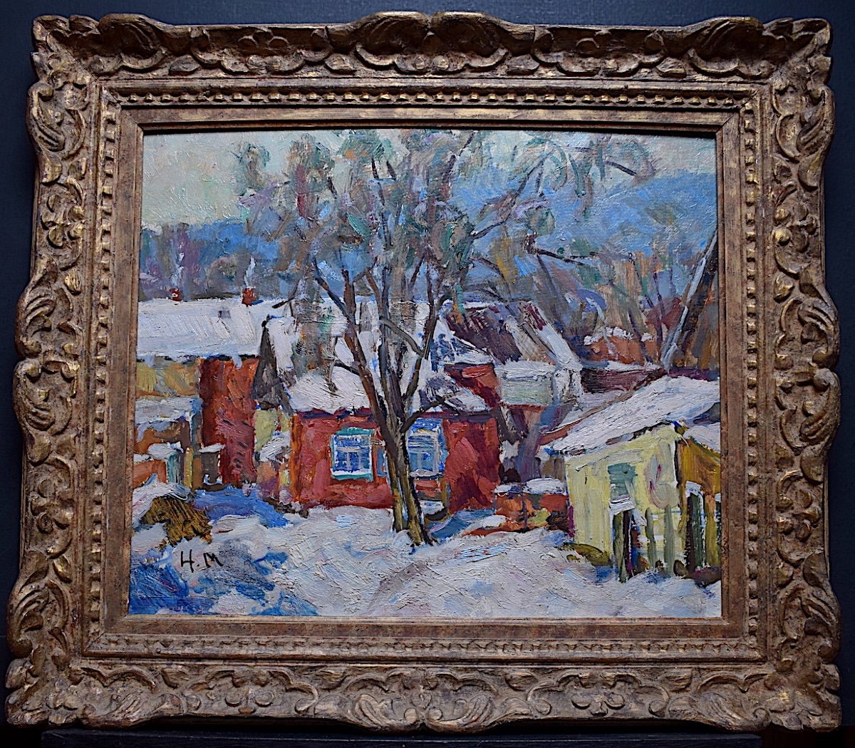 Nikolay Maksimovich Melnikov Russian Monogram Hm Snow Landscape Fawn XX Rt469