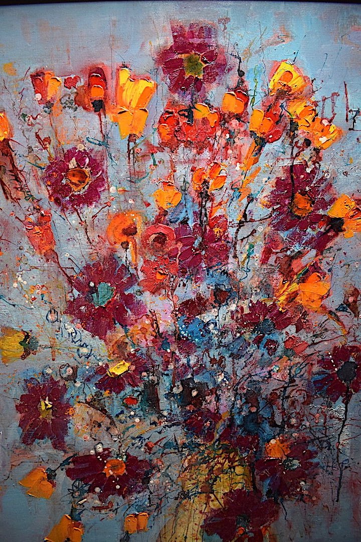 Jacques SAUZE Bouquet de Fleurs aux Pervenches Nature Morte XX RT479 *-photo-3