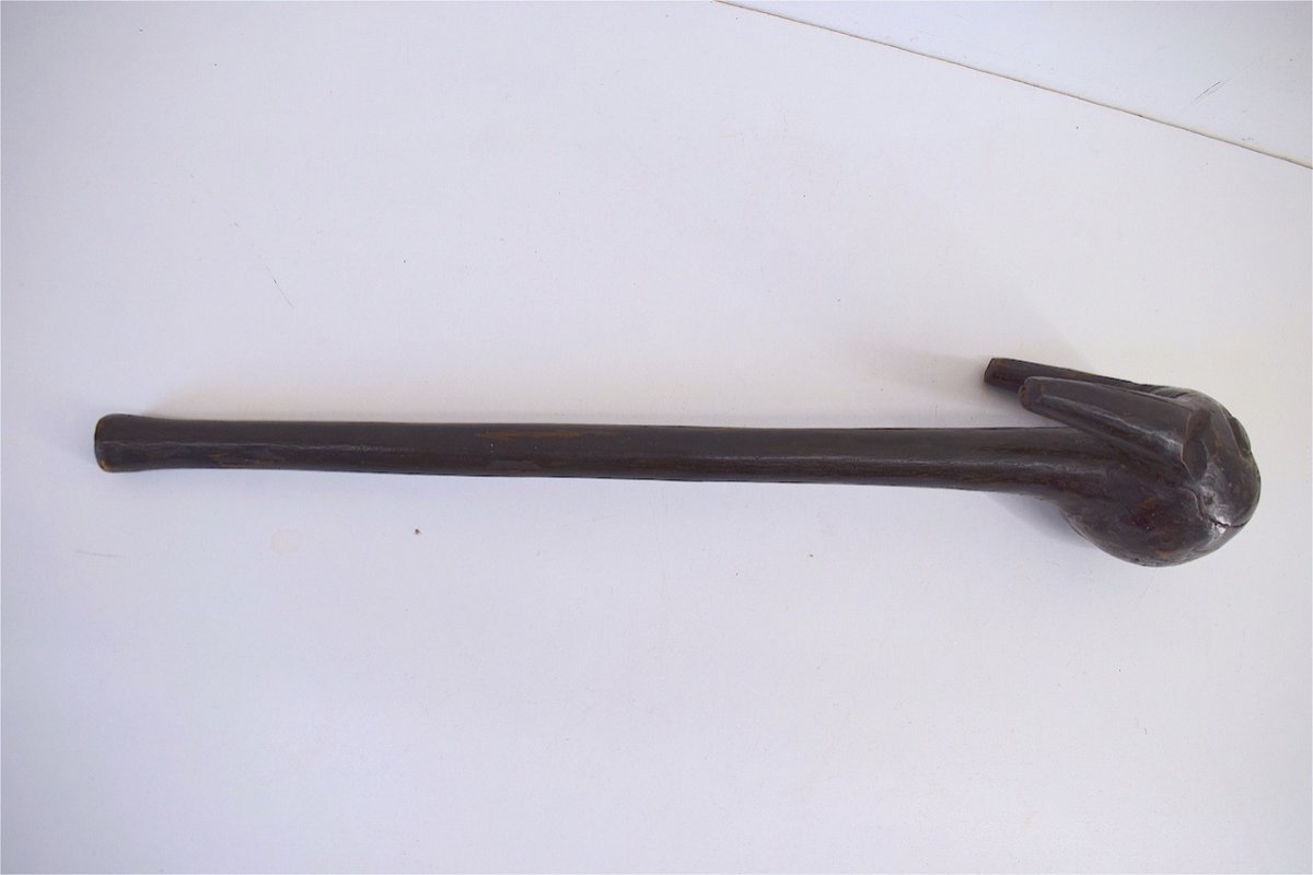 Anthropomorphic Mace Carved Wood Tribal Art First Oceania Or Africa XIXth Ref307-photo-2