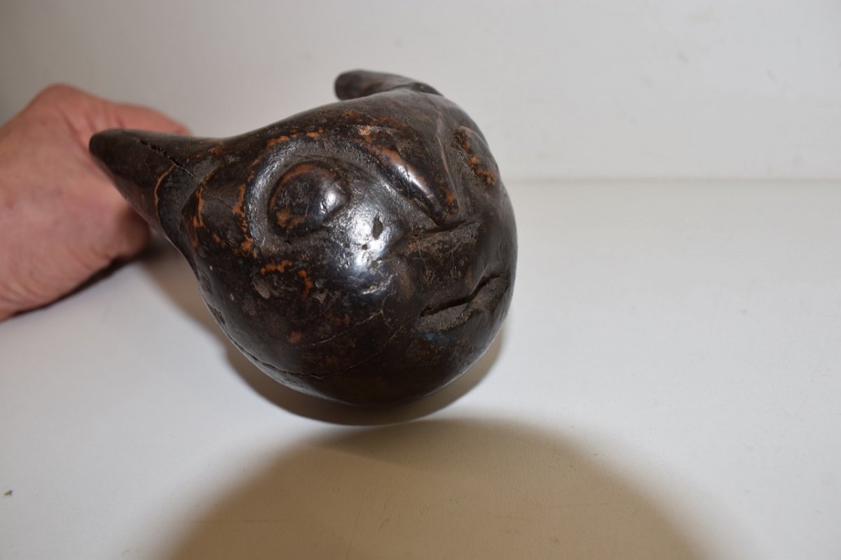 Anthropomorphic Mace Carved Wood Tribal Art First Oceania Or Africa XIXth Ref307-photo-3