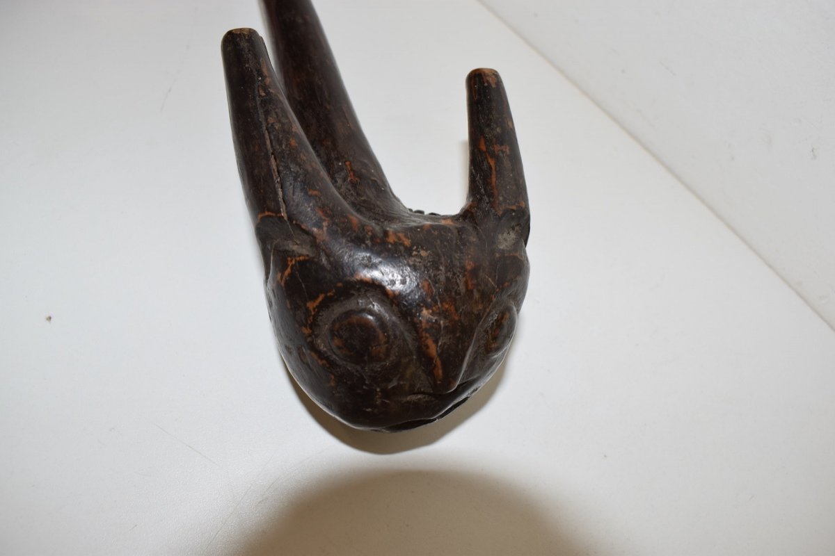 Anthropomorphic Mace Carved Wood Tribal Art First Oceania Or Africa XIXth Ref307-photo-7