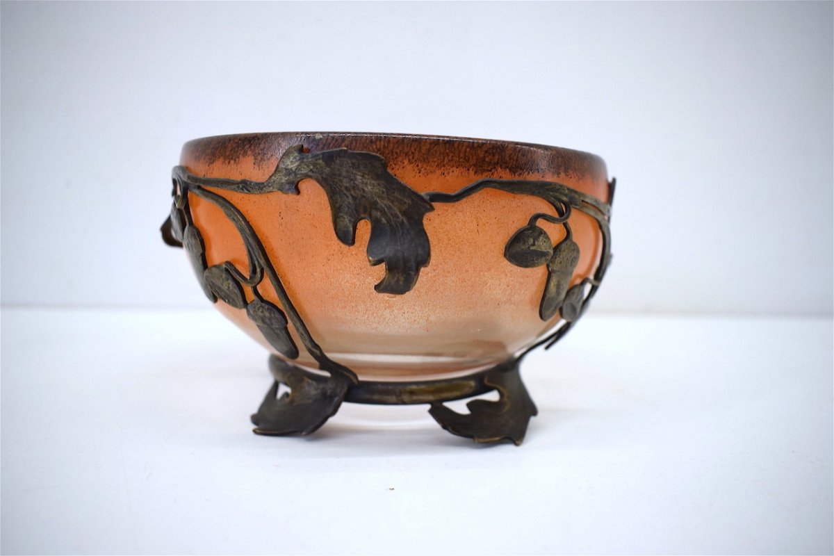 Vase Coupe  Sign&eacute; Val Verrerie d&#039;Art Lorrain  Daum &amp; Croismare Art Nouveau Ref315-photo-4