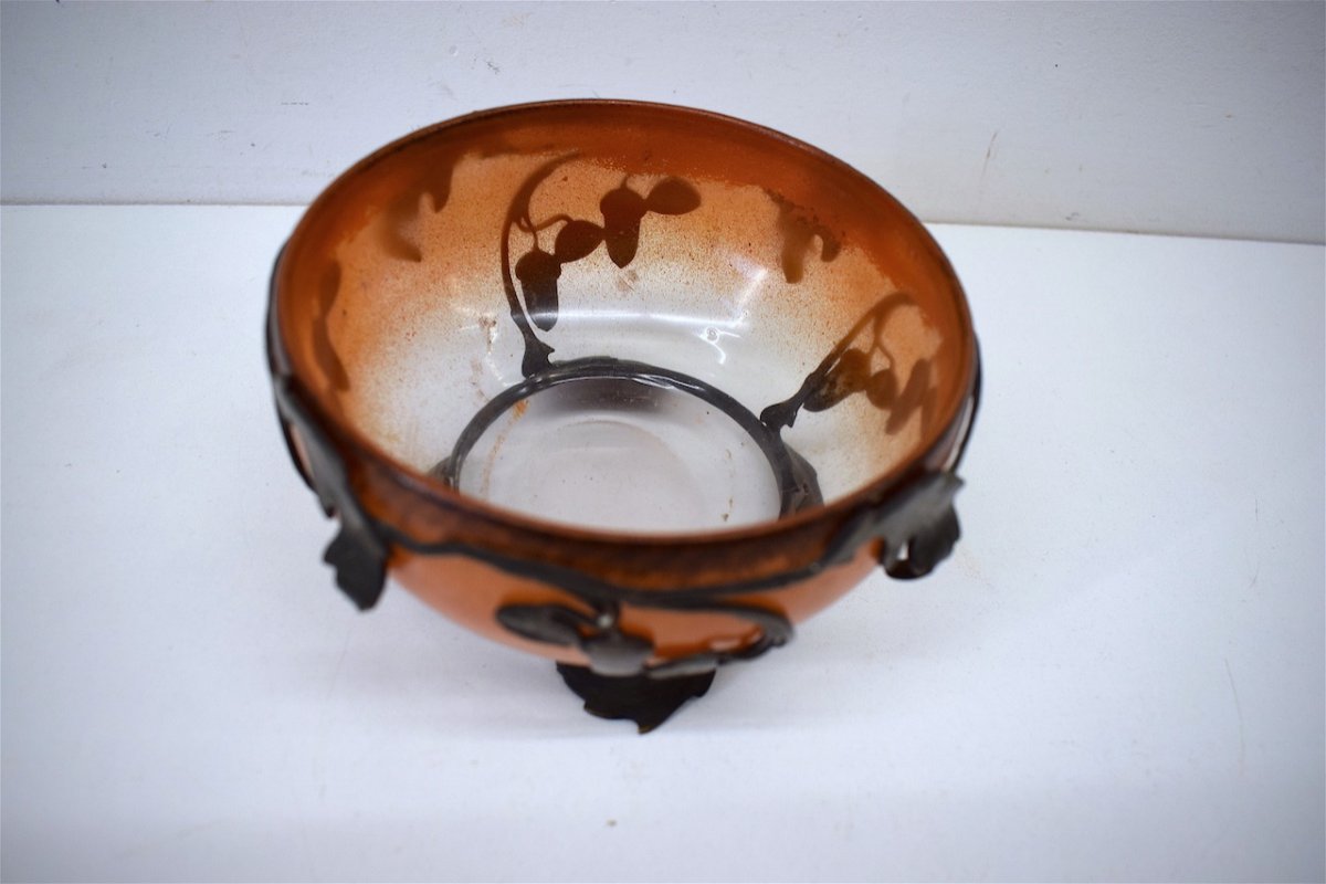 Vase Coupe  Sign&eacute; Val Verrerie d&#039;Art Lorrain  Daum &amp; Croismare Art Nouveau Ref315-photo-2