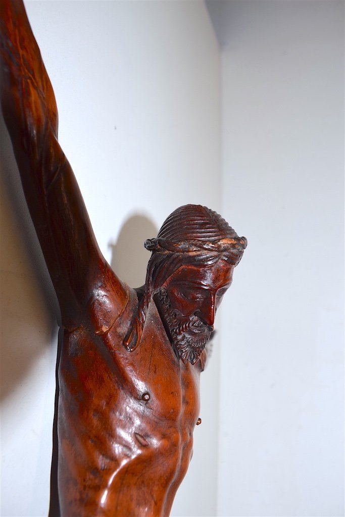 * Christ En Bois Sculpté De Buis XVIII ème Siècle Ref317-photo-3