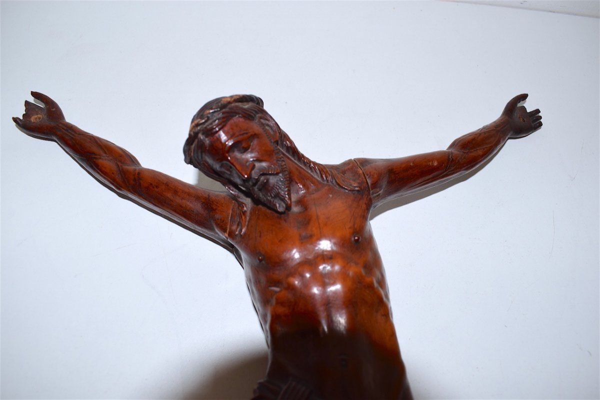 * Christ En Bois Sculpté De Buis XVIII ème Siècle Ref317-photo-4