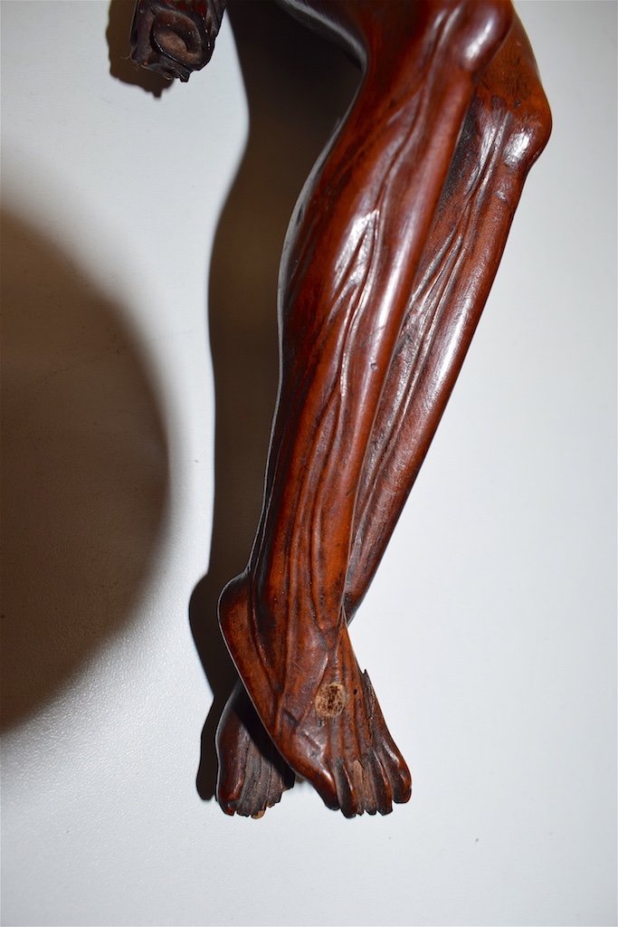 * Christ En Bois Sculpté De Buis XVIII ème Siècle Ref317-photo-3