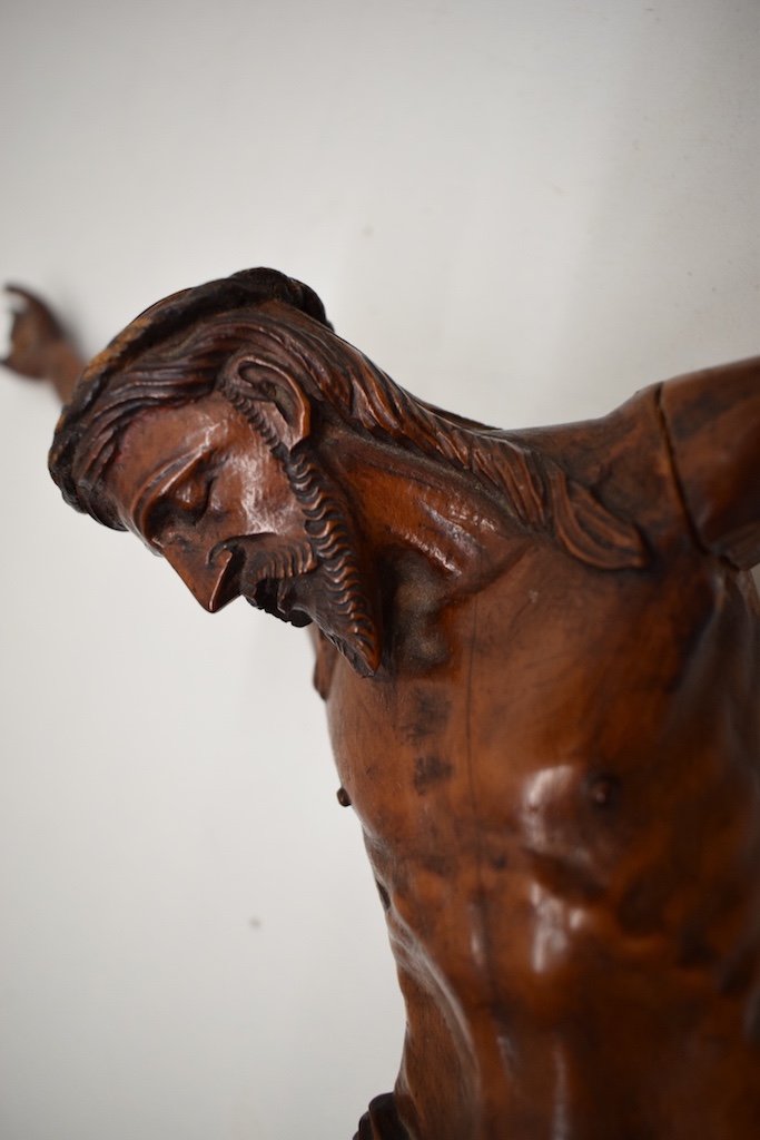 * Christ En Bois Sculpté De Buis XVIII ème Siècle Ref317-photo-5