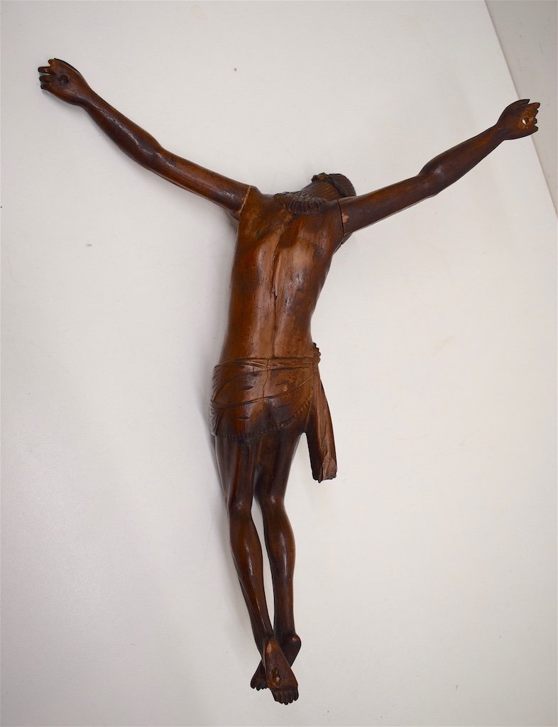 * Christ En Bois Sculpté De Buis XVIII ème Siècle Ref317-photo-8